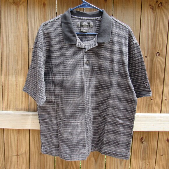 Vintage Nike Golf Polo Black/Gray/Cream Short Sleeve Medium shirt - Picture 2 of 16
